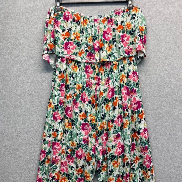 Savanna Jane Life of the Party Jumpsuit Womens 1X‎ Floral Strapless Lightweight - Picture 6 of 11